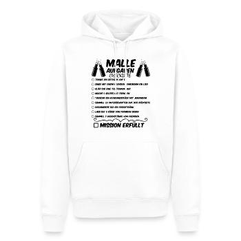Malle Aufgaben Checkliste Malleurlaub Mallorca - Männer Premium Bio Hoodie - Weiß - Vorne - Nico (187cm)