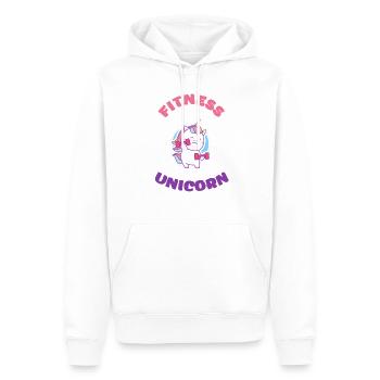 Fitness Unicorn, EInhorn, Magic, Regenbogen, Train - Männer Premium Bio Hoodie - Weiß - Vorne - Nico (187cm)