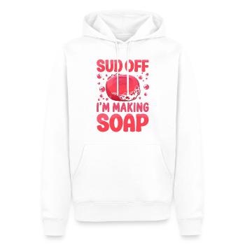 Soap Making Crafting Sud Off I'm - Men’s Premium Organic Hoodie - white - Front - Nico (187cm)