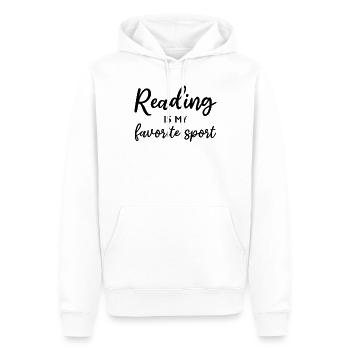 La lecture est mon livre de lecture de sport préféré - Sweat à capuche Premium bio Homme - blanc - Devant - Nico (187cm)