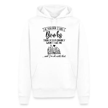 Si vous n’aimez pas les livres, vous ne le ferez probablement pas - Sweat à capuche Premium bio Homme - blanc - Devant - Nico (187cm)