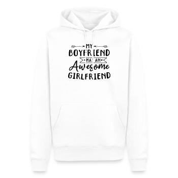 My Boyfriend Has An Awesome Girlfriend - Männer Premium Bio Hoodie - Weiß - Vorne - Nico (187cm)