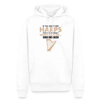 Conceptions de joueurs de harpe pour les conceptions de joueurs de harpe - Sweat à capuche Premium bio Homme - blanc - Devant - Nico (187cm)
