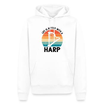 Conceptions de harpiste pour conceptions de harpiste - Sweat à capuche Premium bio Homme - blanc - Devant - Nico (187cm)