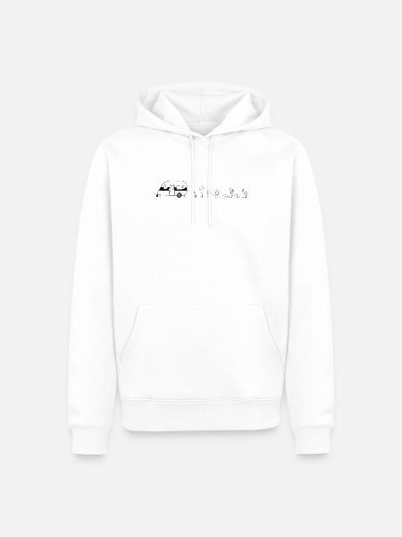 Caravane Camping Caravane Symboles - Sweat à capuche Premium bio Homme - blanc