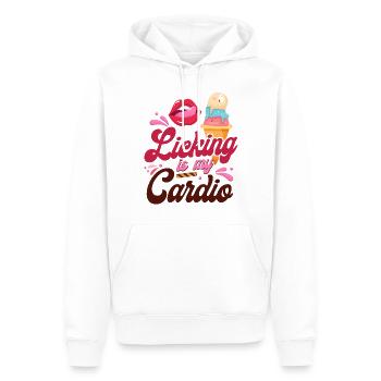 Le léchage de cône de crème glacée est mon - Sweat à capuche Premium bio Homme - blanc - Devant - Nico (187cm)