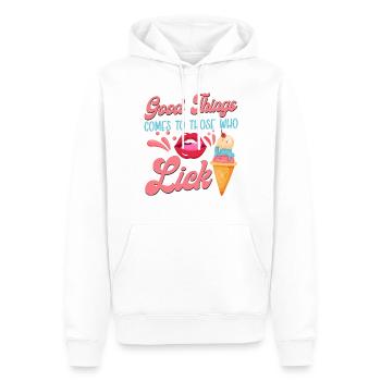 Ice Cream Cone Mouth Tongue Good - Männer Premium Bio Hoodie - Weiß - Vorne - Nico (187cm)
