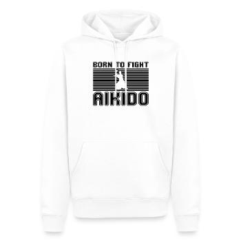 Aïkido - Sweat à capuche Premium bio Homme - blanc - Devant - Nico (187cm)