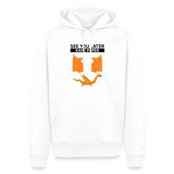 Conception d'origami Kirigami coloré - Sweat à capuche Premium bio Homme - blanc - Devant - Nico (187cm)