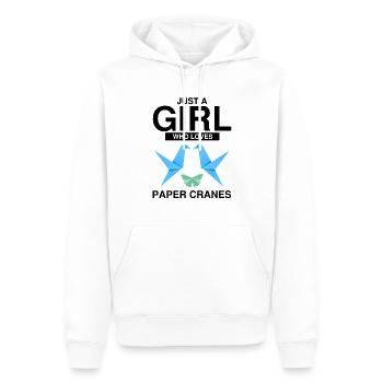 Conception d'origami Kirigami coloré - Sweat à capuche Premium bio Homme - blanc - Devant - Nico (187cm)