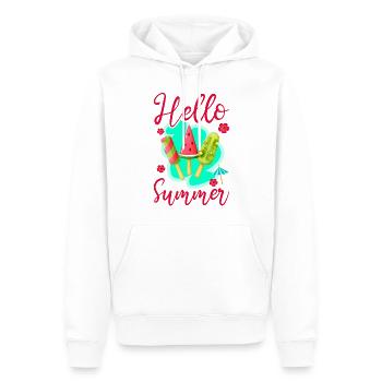 Ice Cream Popsicle Hello Summer - Men’s Premium Organic Hoodie - white - Front - Nico (187cm)