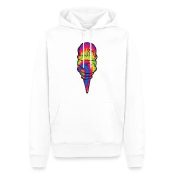 Cône de teinture de cravate à la crème glacée - Sweat à capuche Premium bio Homme - blanc - Devant - Nico (187cm)