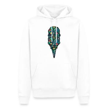 Crème glacée Fleur florale tropicale - Sweat à capuche Premium bio Homme - blanc - Devant - Nico (187cm)