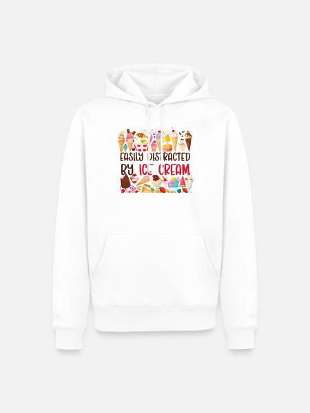 Ice Cream Cone Popsicle Easily - Men’s Premium Organic Hoodie - white