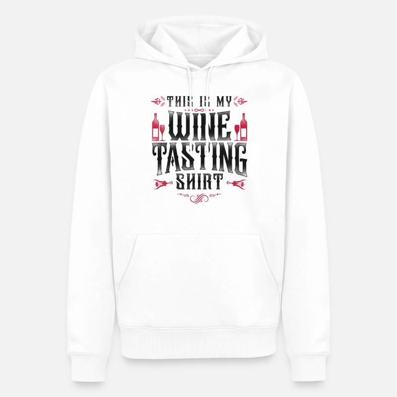 Sommelier Wine Drinking Tasting - Männer Premium Bio Hoodie - Weiß
