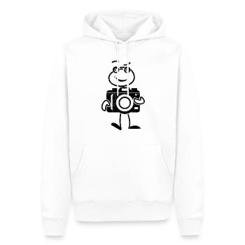 Photo Photographe Stick Figure Photographe - Sweat à capuche Premium bio Homme - blanc - Devant - Nico (187cm)