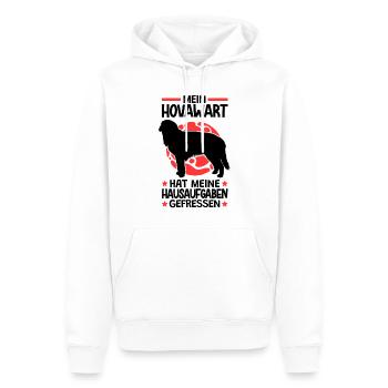 Hovawart hat meine Hausaufgaben gefressen - Männer Premium Bio Hoodie - Weiß - Vorne - Nico (187cm)