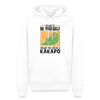 Soyez un perroquet Kakapo incapable de voler - Sweat à capuche Premium bio Homme - blanc - Devant - Nico (187cm)
