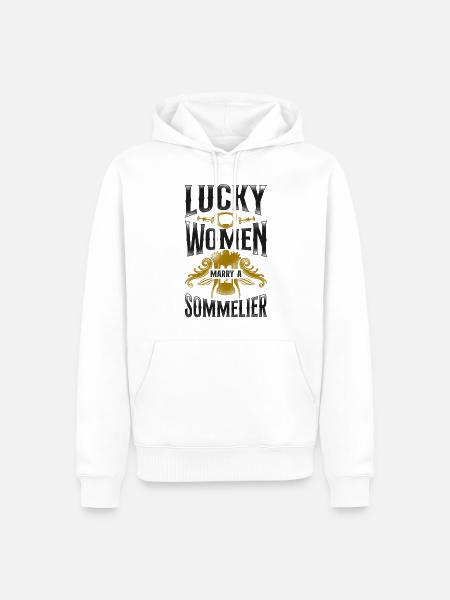 Sommelier Wine Drinking Tasting - Men’s Premium Organic Hoodie - white