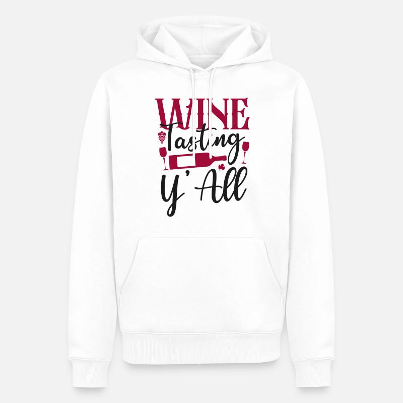 Sommelier Wine Drinking Tasting - Männer Premium Bio Hoodie - Weiß