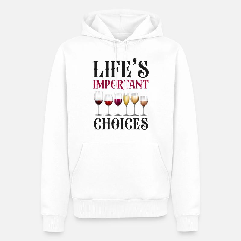 Sommelier Wine Drinking Tasting - Männer Premium Bio Hoodie - Weiß