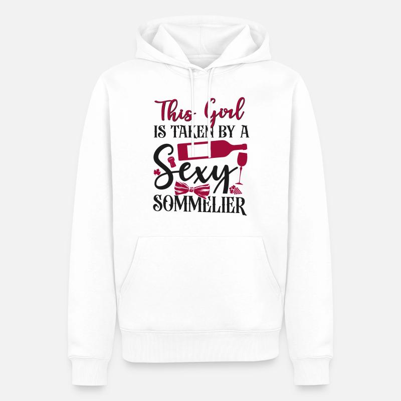Sommelier Wine Drinking Tasting - Männer Premium Bio Hoodie - Weiß