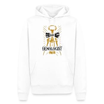 Dégustation de vin de sommelier - Sweat à capuche Premium bio Homme - blanc - Devant - Nico (187cm)