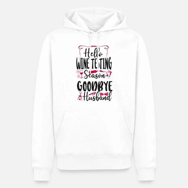 Sommelier Wine Drinking Tasting - Männer Premium Bio Hoodie - Weiß