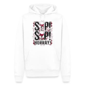 Dégustation de vin de sommelier - Sweat à capuche Premium bio Homme - blanc - Devant - Nico (187cm)