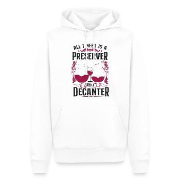 Dégustation de vin de sommelier - Sweat à capuche Premium bio Homme - blanc - Devant - Nico (187cm)