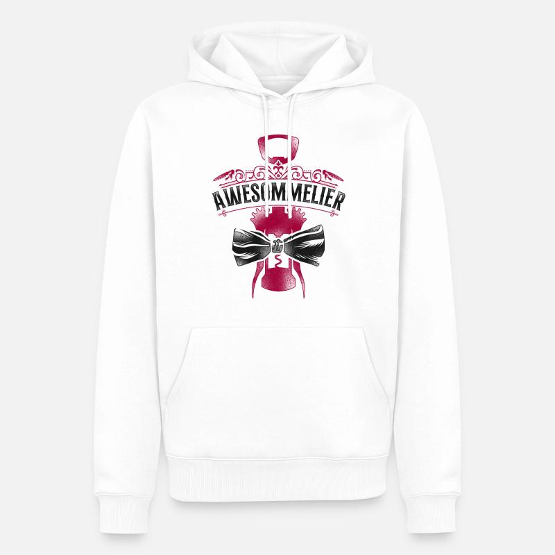 Sommelier Wine Drinking Tasting - Männer Premium Bio Hoodie - Weiß