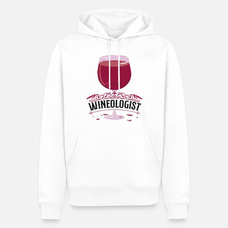 Dégustation de vin de sommelier - Sweat à capuche Premium bio Homme - blanc