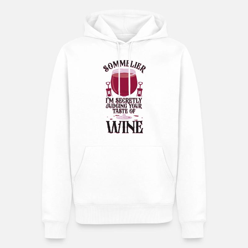 Sommelier Wine Drinking Tasting - Männer Premium Bio Hoodie - Weiß