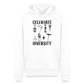 Dégustation de vin de sommelier - Sweat à capuche Premium bio Homme - blanc - Devant - Nico (187cm)