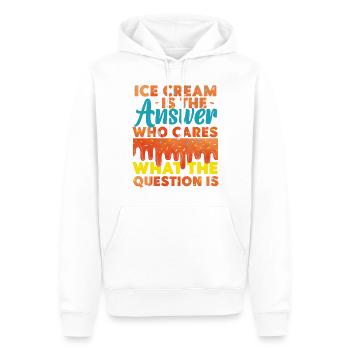 Ice Cream Ice Cream Is The Answer - Men’s Premium Organic Hoodie - white - Front - Nico (187cm)