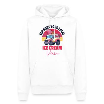 Crème glacée Crème glacée Van Truck Cone - Sweat à capuche Premium bio Homme - blanc - Devant - Nico (187cm)