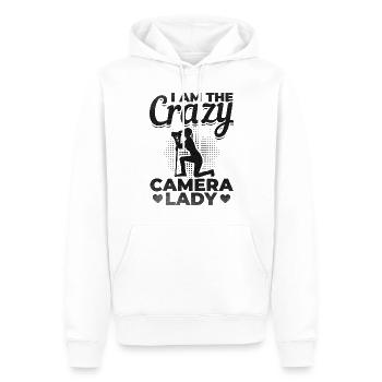 Fotografin Ladies I Am The Crazy Camera Lady - Männer Premium Bio Hoodie - Weiß - Vorne - Nico (187cm)
