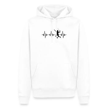 Badminton Heartbeat - Sweat à capuche Premium bio Homme - blanc - Devant - Nico (187cm)