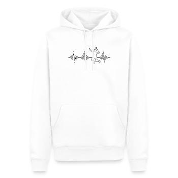 Badminton Heartbeat - Sweat à capuche Premium bio Homme - blanc - Devant - Nico (187cm)