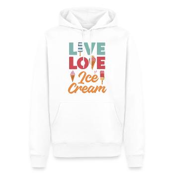 Ice Cream Cone Popsicle Live Love - Männer Premium Bio Hoodie - Weiß - Vorne - Nico (187cm)