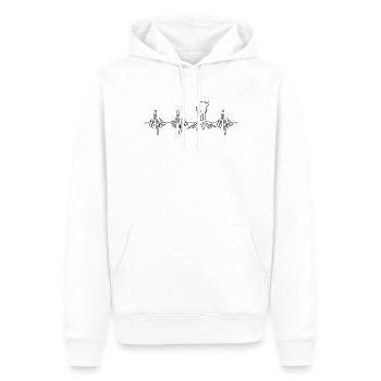 Randonnée Montagnes Heartbeat - Sweat à capuche Premium bio Homme - blanc - Devant - Nico (187cm)