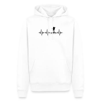 Randonnée Montagnes Heartbeat - Sweat à capuche Premium bio Homme - blanc - Devant - Nico (187cm)