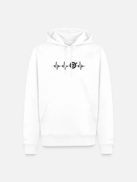 Dart Herzschlag - Männer Premium Bio Hoodie - Weiß