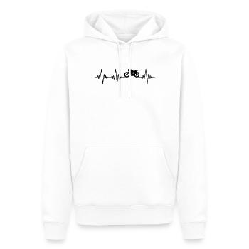 Motorrad Herzschlag - Männer Premium Bio Hoodie - Weiß - Vorne - Nico (187cm)