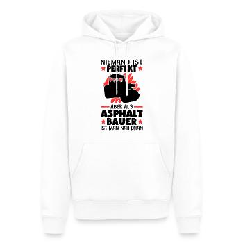 Asphaltbauer sind perfekt Straßenbauer - Männer Premium Bio Hoodie - Weiß - Vorne - Nico (187cm)