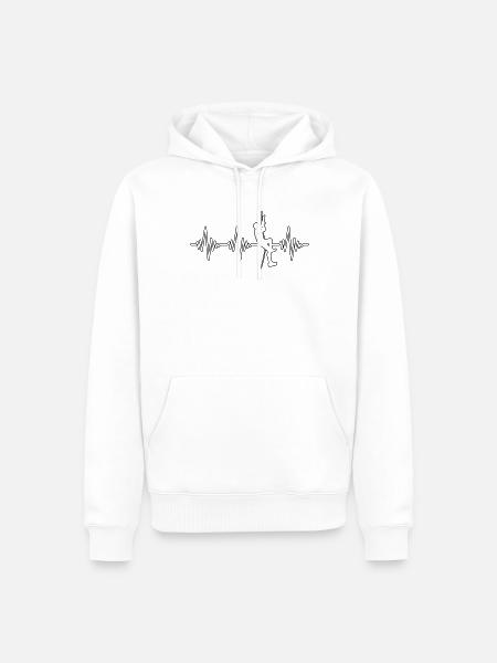 Rythme cardiaque d’escalade - Sweat à capuche Premium bio Homme - blanc