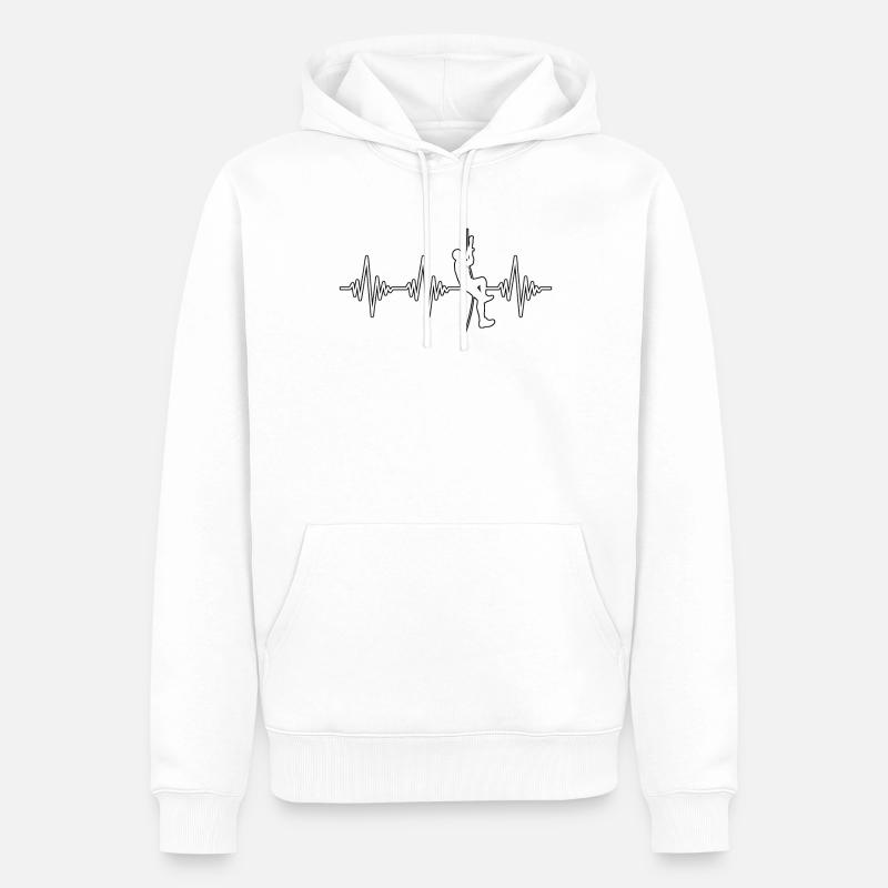 Klettern Herzschlag - Männer Premium Bio Hoodie - Weiß