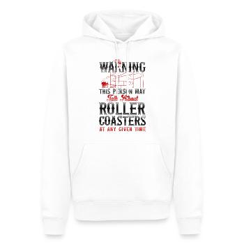 Scooter Coaster Vintage Avertissement - Sweat à capuche Premium bio Homme - blanc - Devant - Nico (187cm)