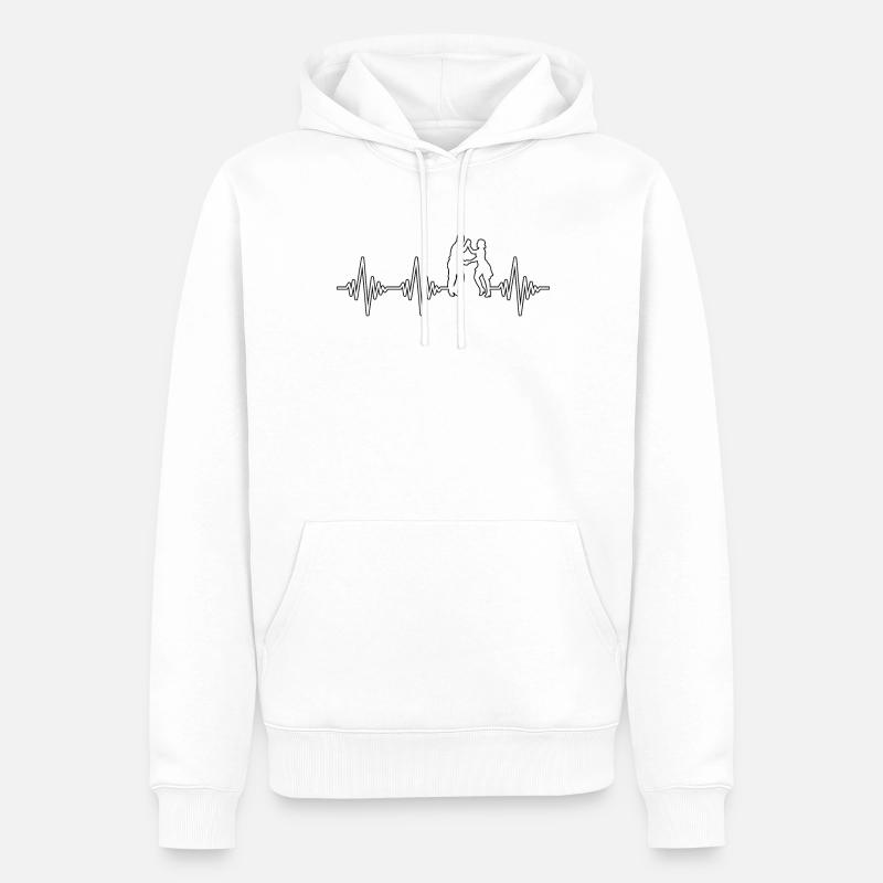 Battement de cœur dansant - Sweat à capuche Premium bio Homme - blanc