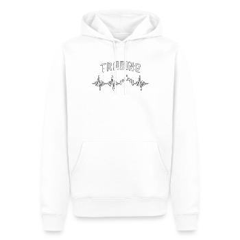 trading Herzschlag - Männer Premium Bio Hoodie - Weiß - Vorne - Nico (187cm)